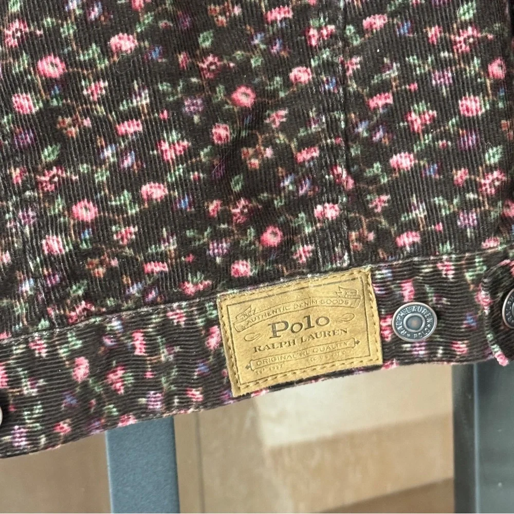 Vintage Ralph Lauren Polo Country toddler Girl Floral Corduroy Trucker Jacket